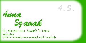 anna szamak business card